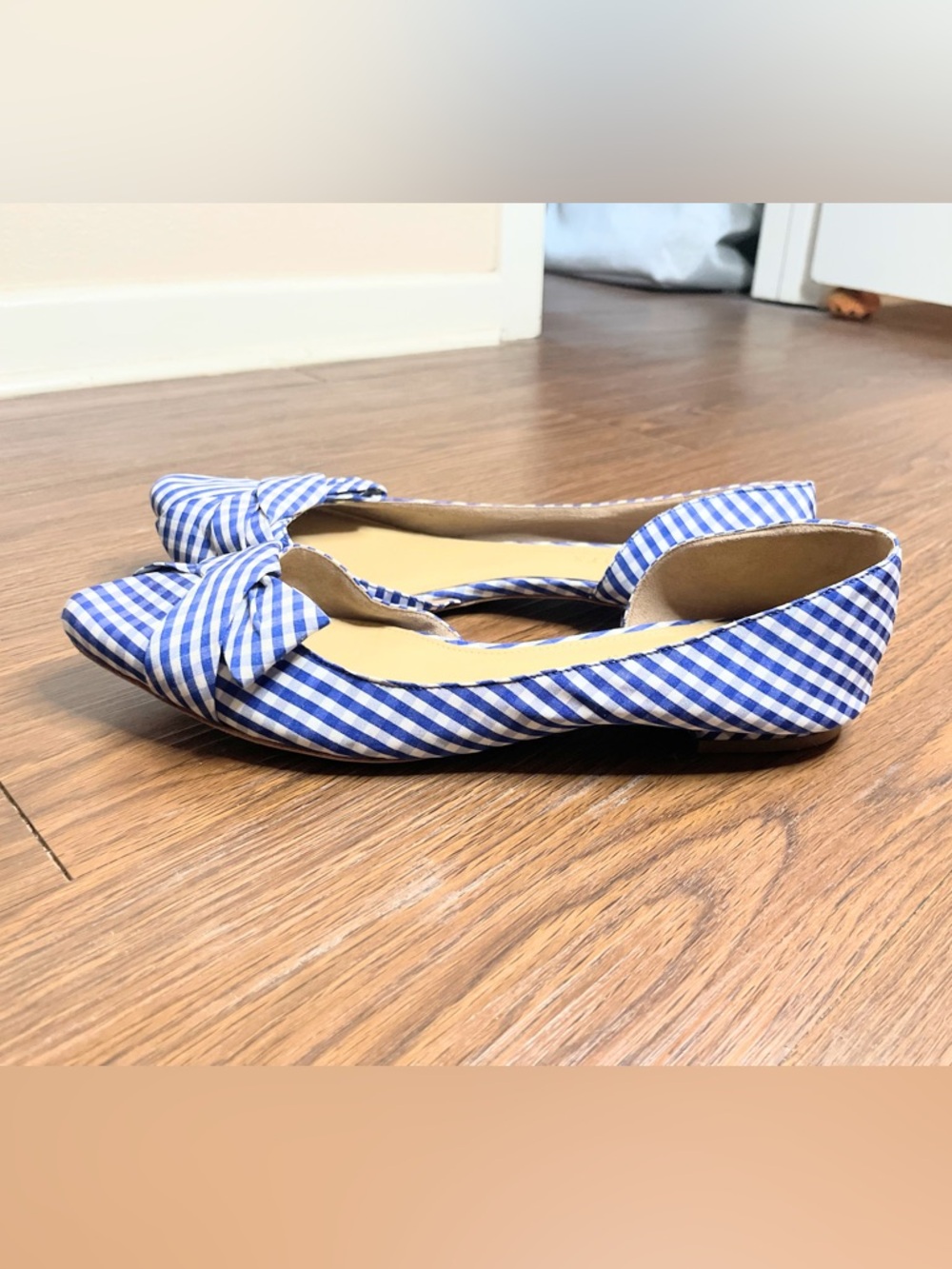Talbots Gingham D’Orsay Bow Flats Coastal Grandmillennial Size 8 - Picture 7 of 11